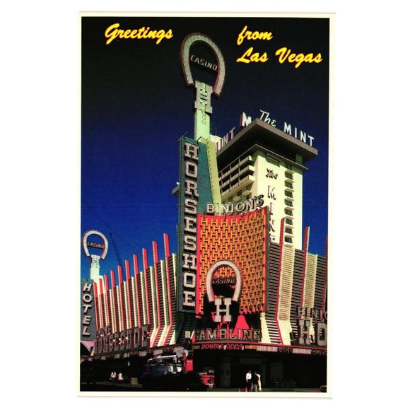 Vintage Postcard Horseshoe Casino Mint Las Vegas Strip Nevada Vacation Gambling - Picture 1 of 2
